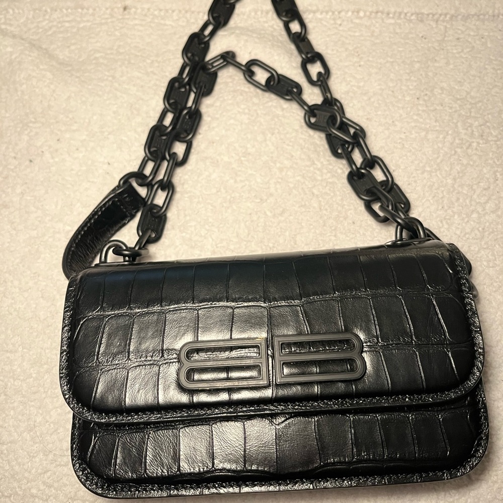 BALENCIAGA BLACK CALFSKIN LEATHER GOSSIP CROSSBODY BAG NWT SEE DESCRIPTION - Picture 5 of 11
